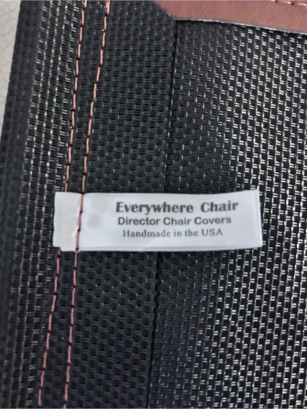 Brown bonded leather chair back and seat (standard director’s chair) - Picture 3 of 4